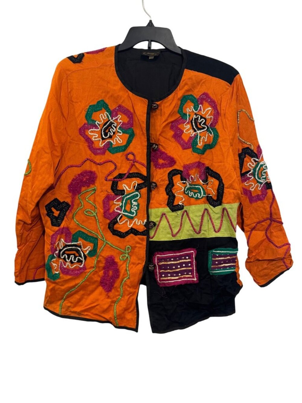 Vitnage Allure Womens Jacket size 3X W/ Hand Embroidery & Button Closure